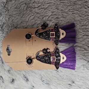 Purple Witch Hat Earrings